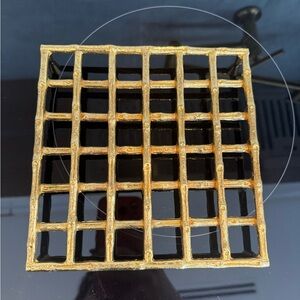 Gold Square Grid Trivet